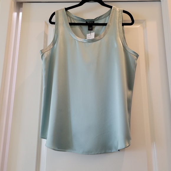 Lafayette 148 Light Blue Satin Silk Top Size XL.Brand New With Tag. - Picture 10 of 11
